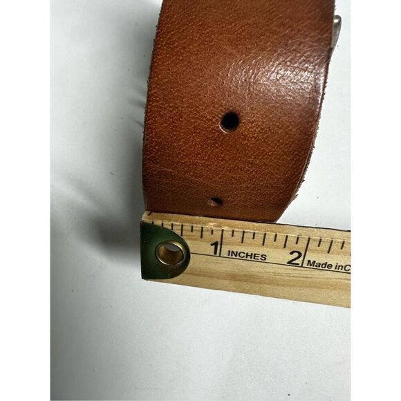 Rare Hollister Co. Leather Tea Rose Appliqué Brown Belt  Size S main image 12